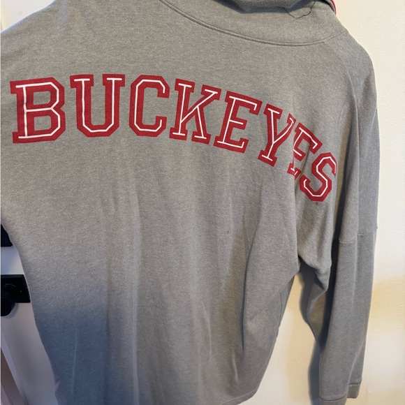 PINK Victoria's Secret The Ohio State Buckeyes Gray and Red Sweater - Picture 5 of 5